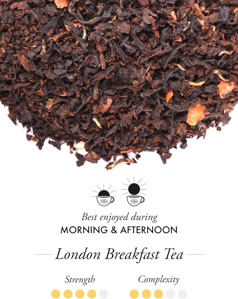 TWG Tea London Breakfast Tea - Black Tea with Cocoa Pod - 15 Hand Sewn Cotton Teabags - Image 2